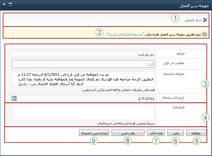 نموذج مهمة سير العمل