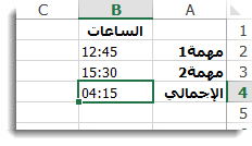 الوقت المضاف الذي يزيد عن 24ساعة يبلغ في مجموعه نتيجة غير متوقعة من 4:15