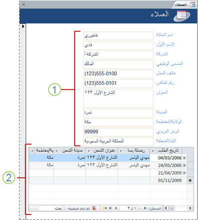 نموذج عنصر واحد