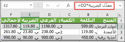 مثال لنطاق مسمى يتم تطبيقه