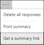 الحصول على خيار ارتباط ملخص في Microsoft Forms