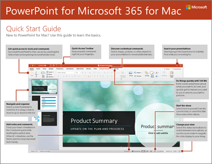 دليل البدء السريع لـ PowerPoint 2016 for Mac