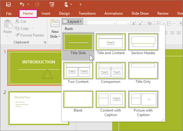 تخطيطات شرائح PowerPoint