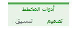 علامتا التبويب "تصميم" و"تنسيق" ضمن "أدوات المخطط"