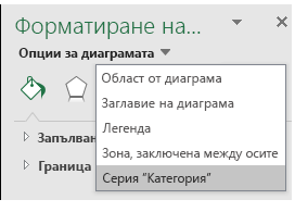 Excel Избор на опции за серия от диаграми на карта