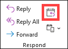 Бутонът ''Отговор със събрание'' в класическия Outlook