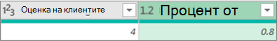 Добавяне на колона, за да получите процент от число