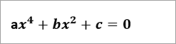 Примерно уравнение: ax^4+bx^2+c=0