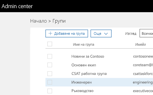 Изберете групата, която искате да управлявате, от този централен списък на вашите групи