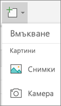 Изберете "Вмъкване > снимки"
