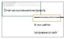 Задаване на елемент от менюто на шаблона по подразбиране