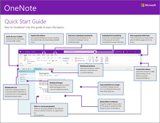 Ръководство за бърз старт в OneNote 2016 (Windows)