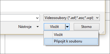 Zobrazí v PowerPointu dialog Vložit video.