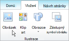 Výběr obrázku na kartě Vložení