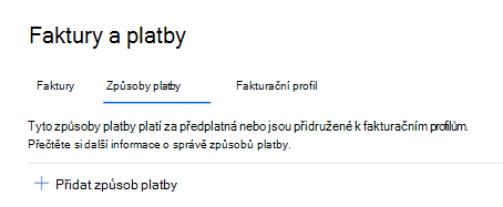 Přidat způsob platby