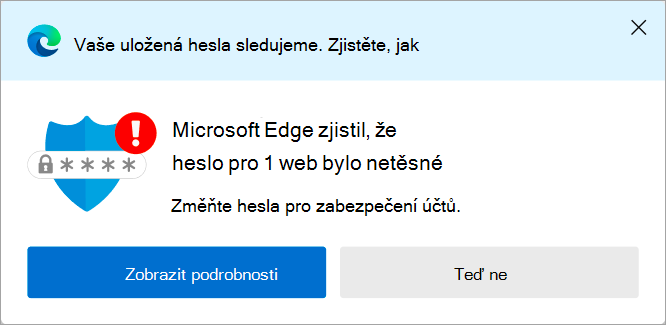 Upozornění na uniklé heslo
