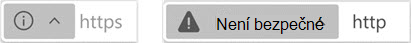 Indikátor pro weby, které nejsou zabezpečené