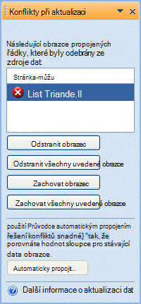 Refresh conflicts window listing shapes that no longer have a corresponding row in the data source.