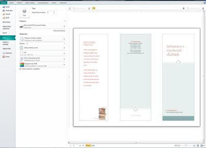 Přehled nastavení tisku v aplikaci Publisher