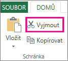 Příkaz Vyjmout ve skupině Schránka