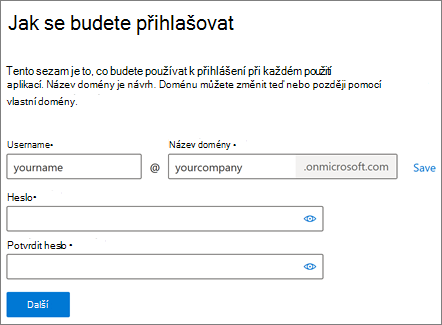 Jak se přihlásíte a vytvoříte účet v Microsoftu 365 pro firmy