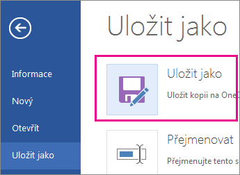 Uložení kopie na OneDrive