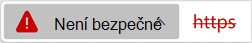 Ikona webu s neplatným certifikátem