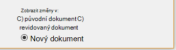 Zobrazit změny v novém dokumentu