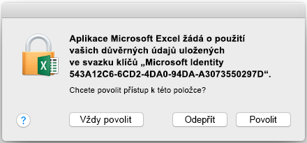 Výzva svazku klíčů v Office 2016 pro Mac