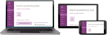 OneNote funguje na mnoha různých zařízeních