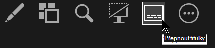 Tlačítko zapnout/vypnout titulky v Zobrazení prezentujícího