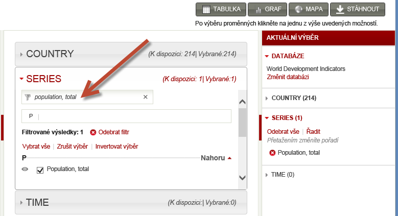 Vybírání datových sad z webu worldbank.org