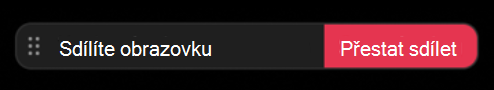 Obrázek znázorňující indikátor sdílení obrazovky
