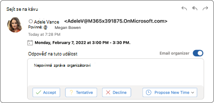 Nabídka RSVP z e-mailů