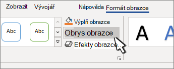 Tlačítko Obrys obrazce