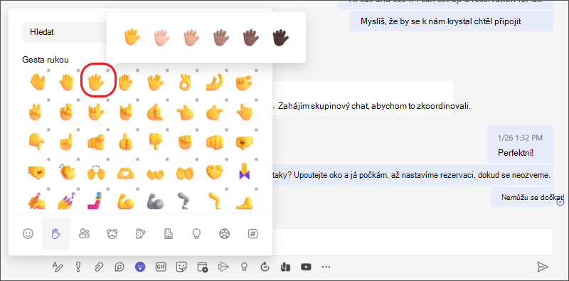 Přizpůsobení emoji