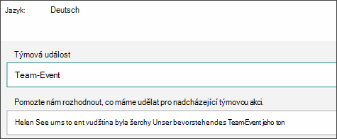 Přidání textu ve jazyce, který jste zvolili