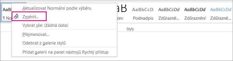 Úprava stylu ve Wordu