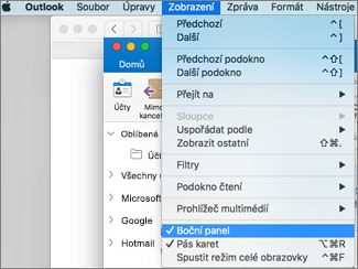 Vyberte Zobrazení > Boční panel, abyste zobrazili seznam složek.