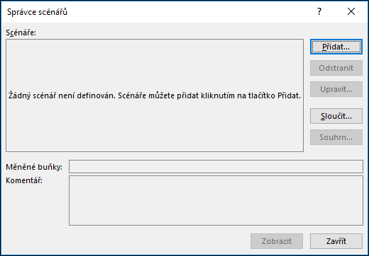 Průvodce Správce scénářů