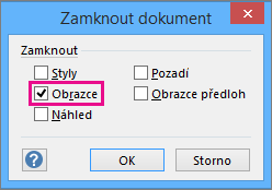 Obrazce vybrané v chráněném dokumentu ve Visiu 2016