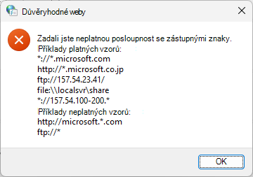 Zástupné cardy důvěryhodných webů