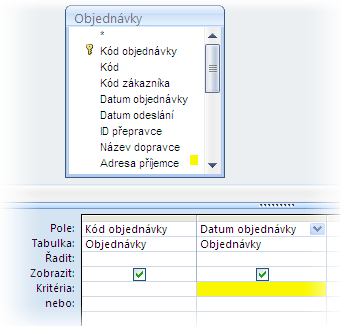 Kritérium DatumObjednávky