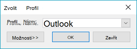 Dialogové okno Zvolit profil