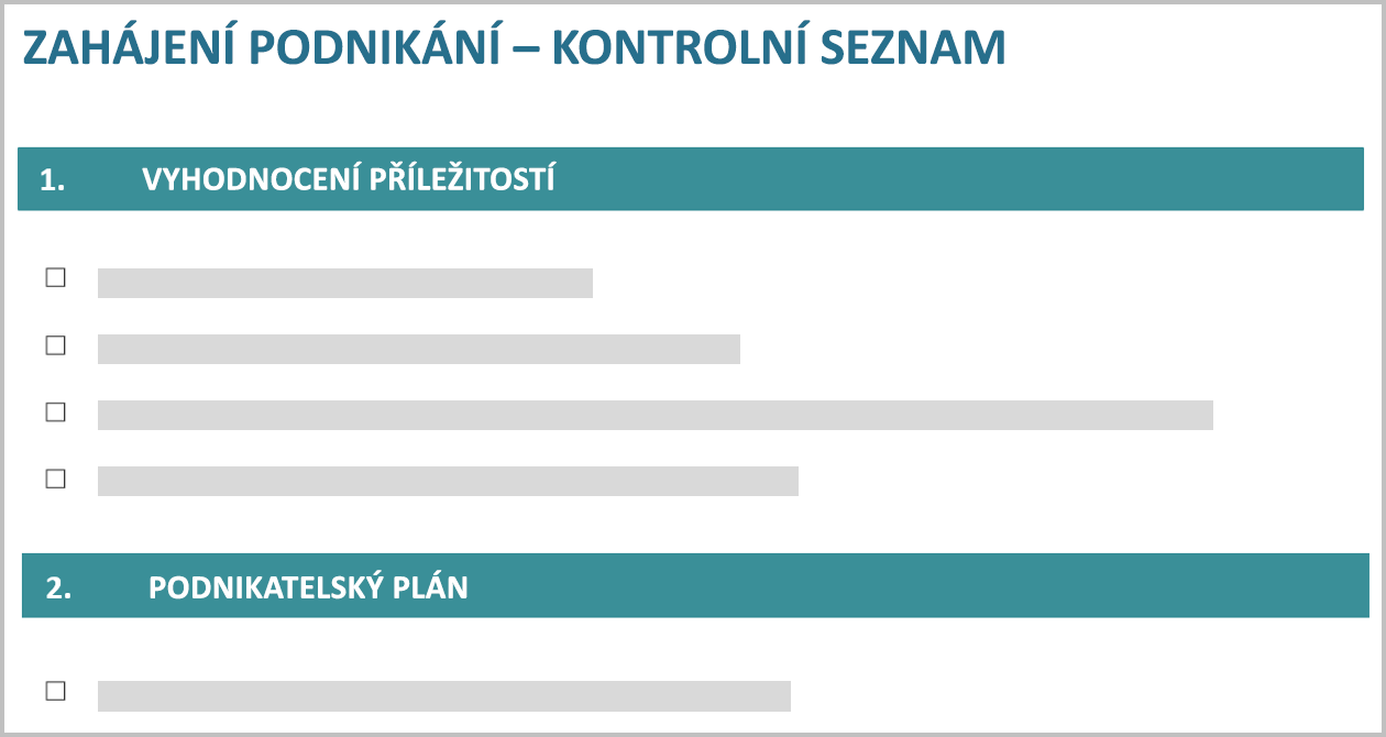 Koncepční obrázek kontrolního seznamu