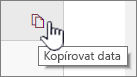 Kliknutím na ikonu kopírovat data zkopírujte aktuální data webových částí.