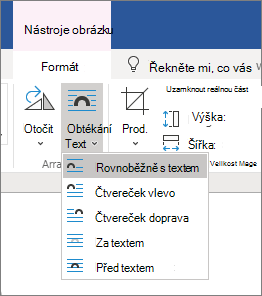 Možnosti obtékání textu