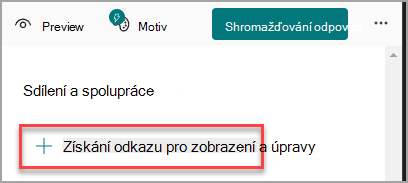 Získání odkazu na zobrazení