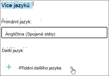 Přidání jazyka