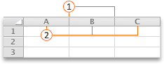 Column headings and separators